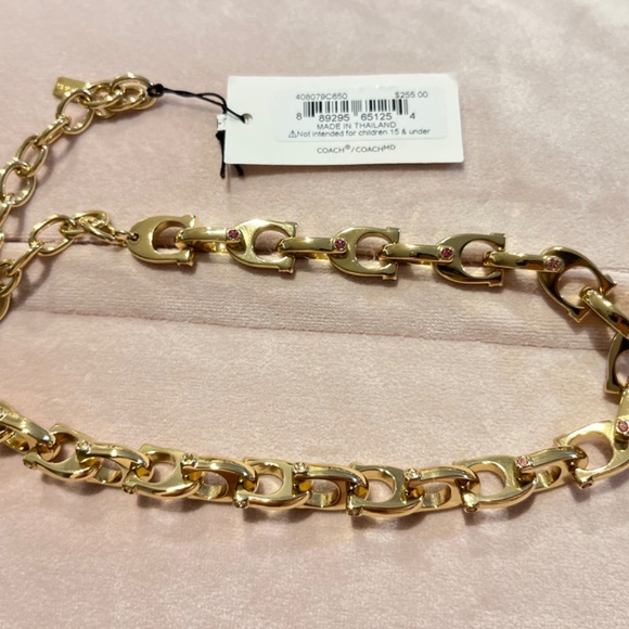 COACH Necklace - Chunky ‘C’ with Crystal Accents - NWT MSRP $255 - Picture 2 of 2